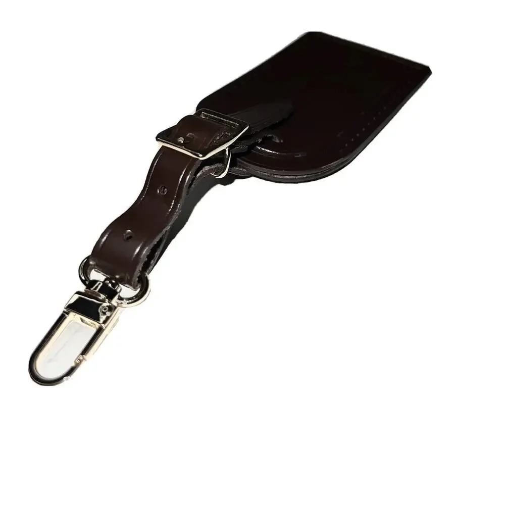 Louis Vuitton Name Tag w/ JUN Damier Ebene Leather Gold-tone France